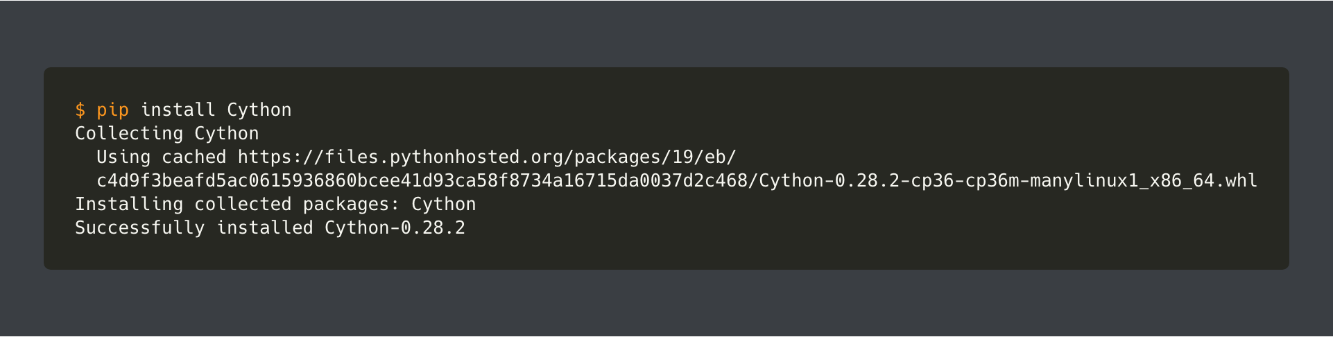 pip install cython2